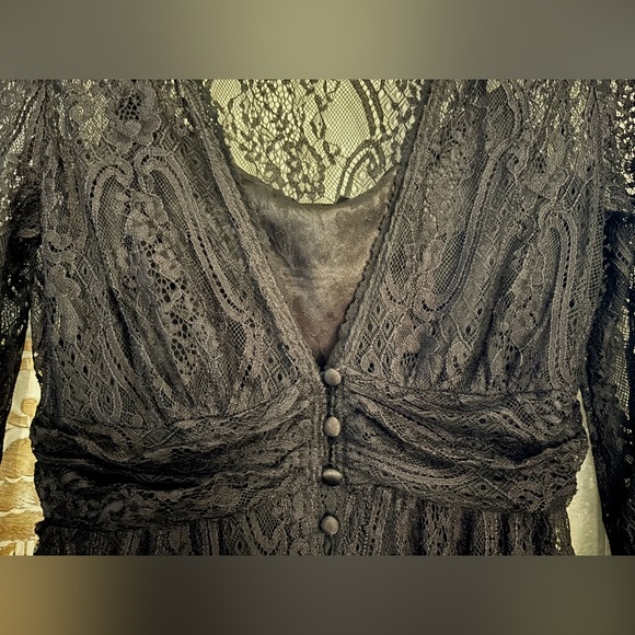 Shyanne Elegant Western Black Lace midi Dress | Size: S | Color: Black - Picture 9 of 12